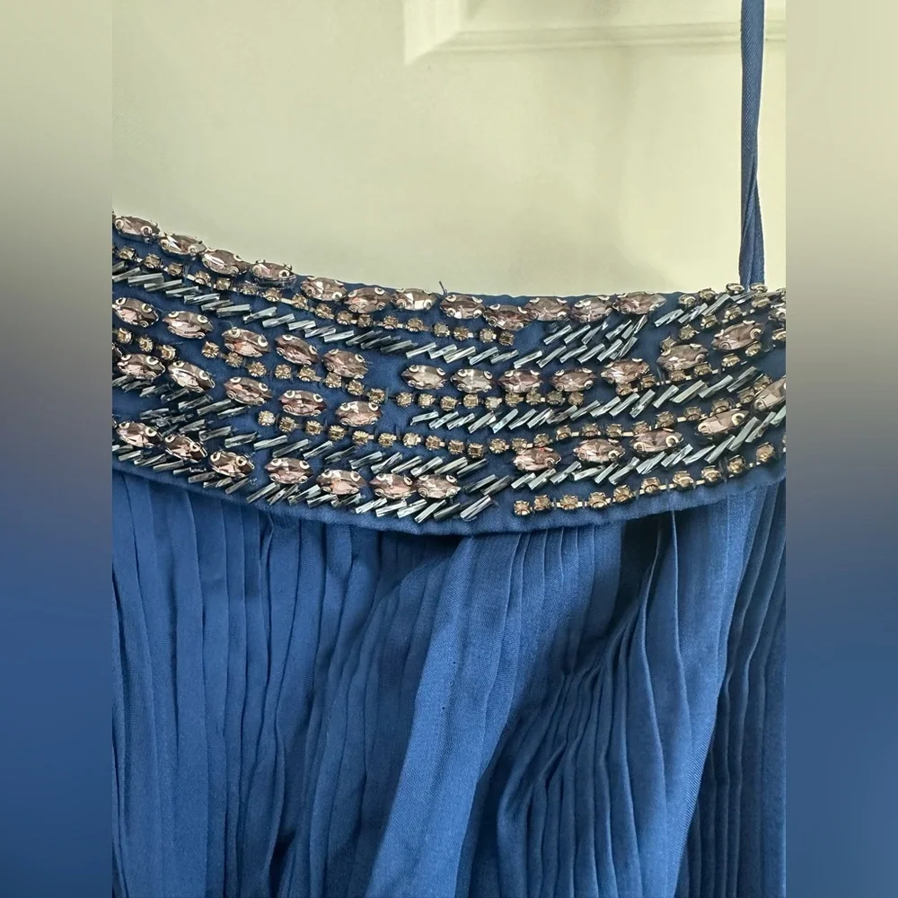 Mac Duggal Beaded Drop Shoulder Pleated Flowy Gown‎ in Size 14w Plus Sized NWT